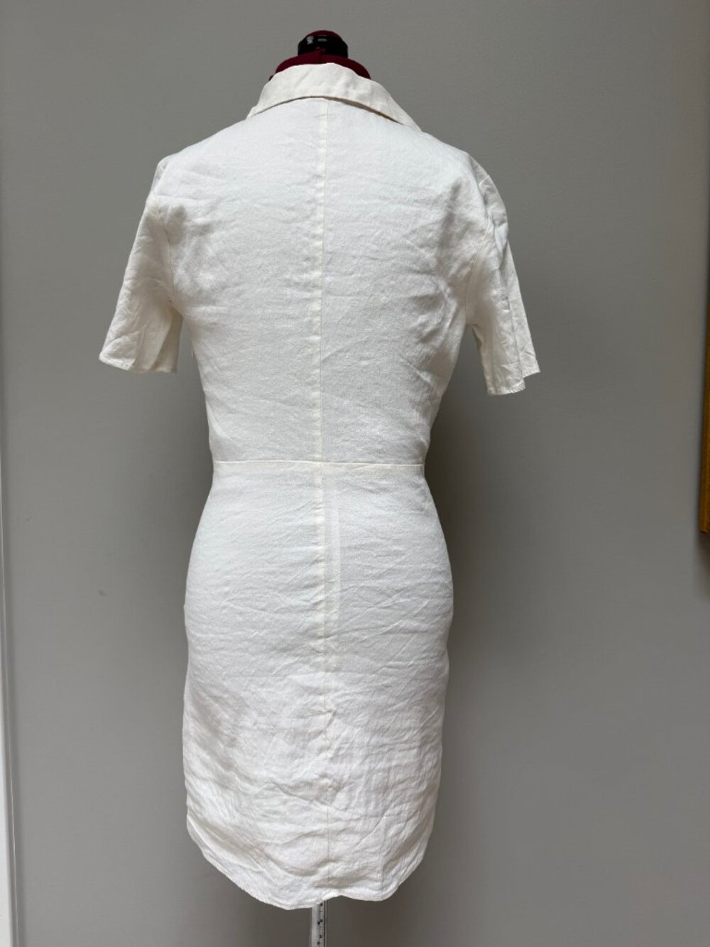 Zara White Short-Sleeved Collared Mini Dress - Size S - Picture 2 of 7